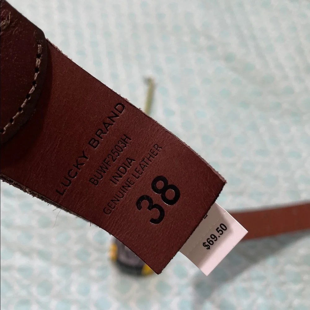 Lucky brand, double silver Gromit brown leather belt